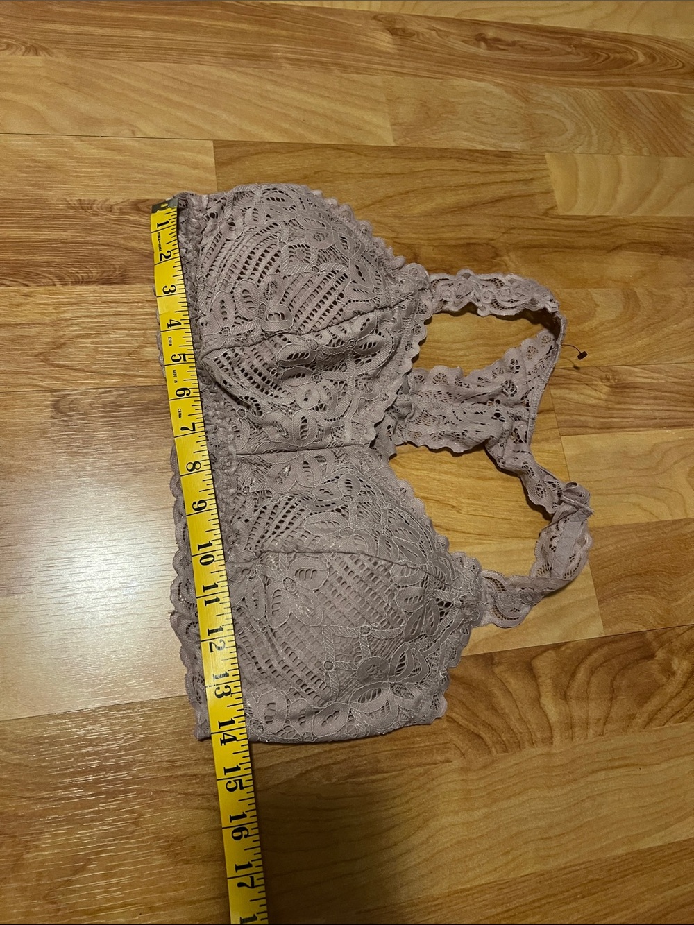 VGUC Maurices Lace Halter Racerback Bralette Dusty Mauve includes pads sz Med - Picture 8 of 8